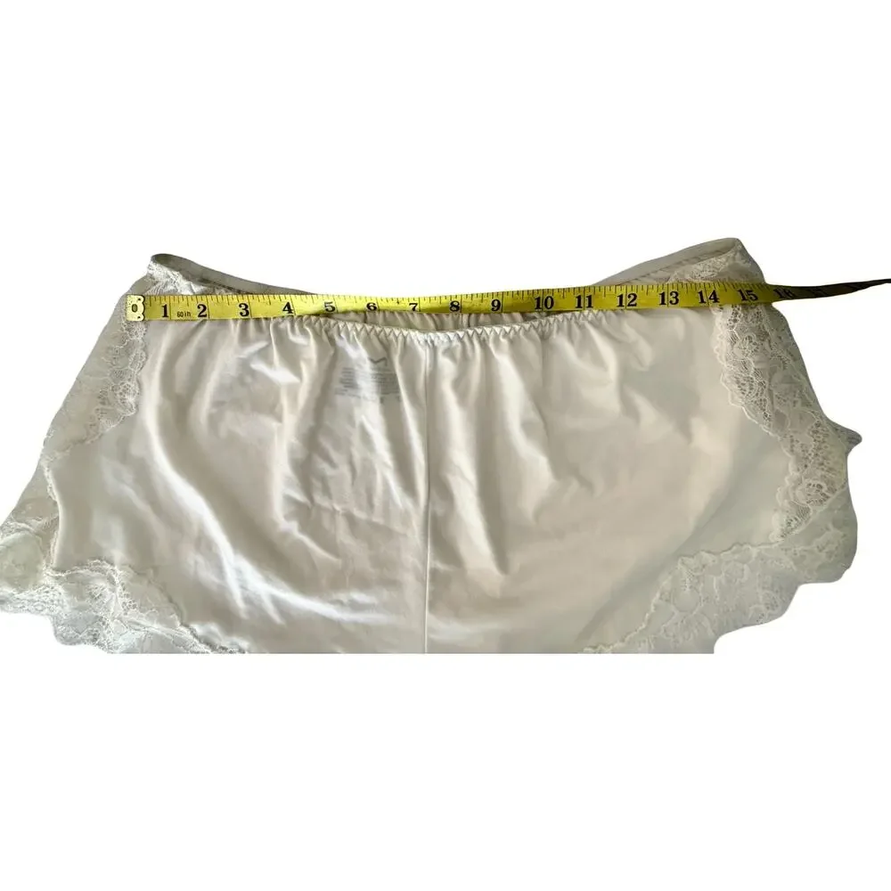 Vintage Maidenform Ivory Lace Teddy Tap Pant Set Nylon 1990 Lingerie Large